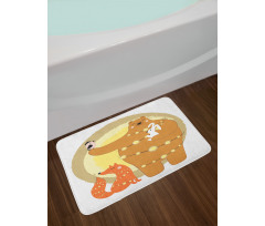 Friends Rabbit Bird Fox Bath Mat