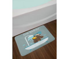 Bathing Lazy Animal Bath Mat