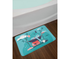 Sleeping Lazy Animal Bath Mat