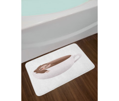 Lazy Swimming in Coffee Bath Mat