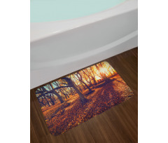 Sunset Forest Trees Bath Mat