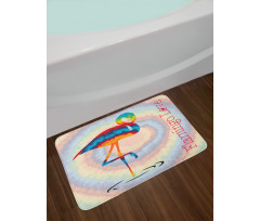 Rainbow Colored Birds Bath Mat