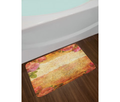 Floral Retro Nostalgic Bath Mat