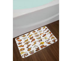 Dog Heads Puppy Canin Bath Mat