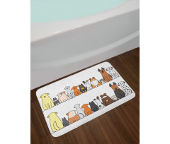 Dog Family in a Row Bath Mat