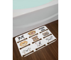 Boston Terrier Dogs Bath Mat