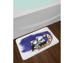 Valentines Couple Wedding Bath Mat