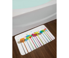 Wine Colorful Glasses Bath Mat