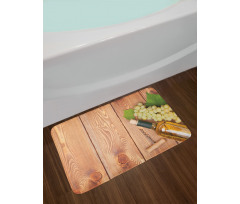 White Grapes Bottle Bath Mat