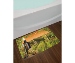 Bottle Grapes Sunset Bath Mat