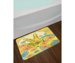 Peace Flowers Bath Mat