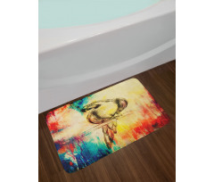 Vintage Grunge Parrot Bath Mat