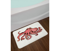 Pink Watercolor Animal Bath Mat