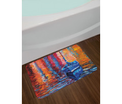 Dark Sea Fishing Boat Bath Mat