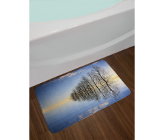 Frozen Lake in Nature Bath Mat