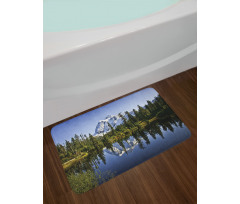 Tree and Snowy Nature Bath Mat