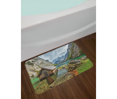 Alpine Mountains View Bath Mat