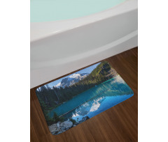 Snowy Frozen Mountain Bath Mat