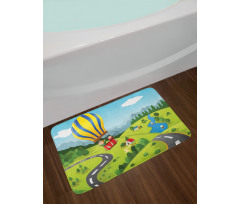 Cartoon Style Sky Bath Mat