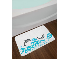 Big Fish Mammal Waves Art Bath Mat