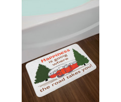 Travel Themed Typography Bath Mat