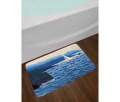 Sailboat on Water Outdoor Bath Mat