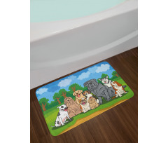 Park Landscape and Dogs Bath Mat