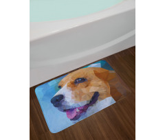 Low Poly Effect Curious Dog Bath Mat