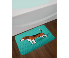 Halftone Dog Breed Graphic Bath Mat