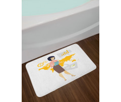 Businesswoman Notepad Bath Mat