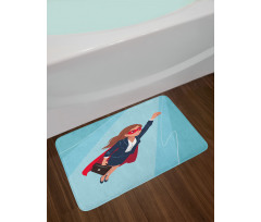 Young Superhero Woman Bath Mat