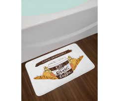 Cup and Leaves Bath Mat