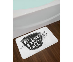 Black White Cup Bath Mat