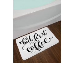 Black White Text Bath Mat