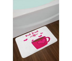 Text and Hearts Bath Mat