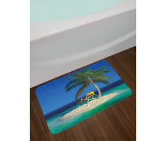 Chair Under a Palm Tree Bath Mat