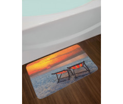 Beach with Colorful Sky Bath Mat