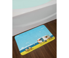 Coastline Clouds Scenery Bath Mat