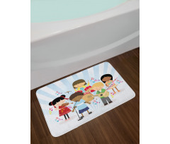 Children Performing Happily Bath Mat