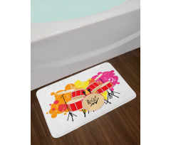 Music Themed Colorful Design Bath Mat