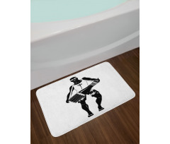 Exotic Man in Cool Sunglasses Bath Mat