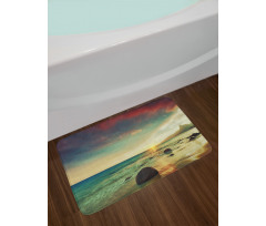 Dramatic Sunrise Tropical Bath Mat