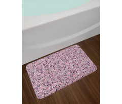 Delicate Floral Branches Bath Mat