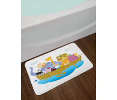 Boat Journey Cartoon Bath Mat