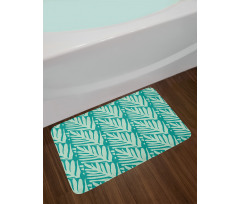 Vertical Monochrome Leaves Bath Mat