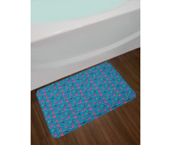 Colorful Spiky Cactus Pattern Bath Mat