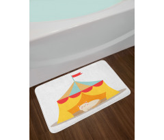 Furry Cat in a Circus Bath Mat