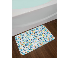 Dolphin Star Jellyfish Shells Bath Mat