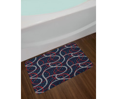 Polka Dots Ropes Graphic Bath Mat