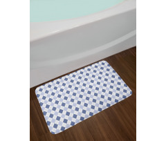 Diagonal Rhombus Borders Bath Mat